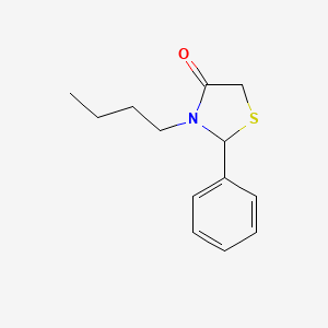molecular formula C13H17NOS B14472550 4-Thiazolidinone, 3-butyl-2-phenyl- CAS No. 65655-82-5