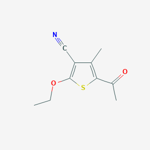molecular formula C10H11NO2S B14472558 5-Acetyl-2-ethoxy-4-methylthiophene-3-carbonitrile CAS No. 65762-91-6