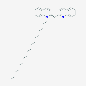 molecular formula C38H53N2+ B14472620 1-Methyl-2-[(1-octadecylquinolin-2(1H)-ylidene)methyl]quinolin-1-ium CAS No. 67878-02-8
