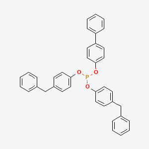 molecular formula C38H31O3P B14472663 Bis(4-benzylphenyl) [1,1'-biphenyl]-4-yl phosphite CAS No. 65178-76-9