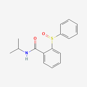 molecular formula C16H17NO2S B14472707 Benzamide, N-(1-methylethyl)-2-(phenylsulfinyl)- CAS No. 65838-75-7