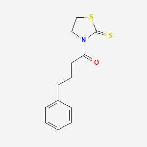 molecular formula C13H15NOS2 B14472803 2-Thiazolidinethione, 3-(1-oxo-4-phenylbutyl)- CAS No. 65439-60-3