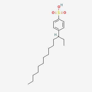 molecular formula C20H34O3S B14472810 Benzenesulfonic acid, 4-(1-ethyldodecyl)- CAS No. 65186-01-8