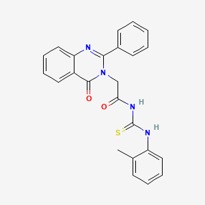 molecular formula C24H20N4O2S B14472826 Urea, 1-((4-oxo-2-phenyl-3,4-dihydro-3-quinazolinyl)acetyl)-3-(o-tolyl)-2-thio- CAS No. 72045-61-5