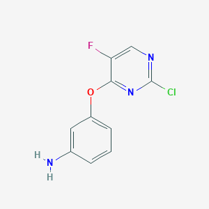 molecular formula C10H7ClFN3O B1447290 3-((2-Chloro-5-fluoropyrimidin-4-yl)oxy)aniline CAS No. 1643967-64-9