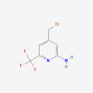 molecular formula C7H6BrF3N2 B1447298 2-Amino-4-bromomethyl-6-(trifluoromethyl)pyridine CAS No. 1227581-32-9