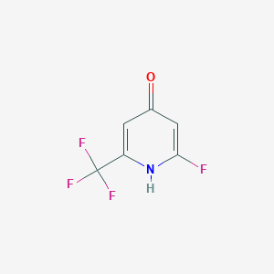 molecular formula C6H3F4NO B1447300 2-Fluoro-4-hydroxy-6-(trifluoromethyl)pyridine CAS No. 1227515-60-7