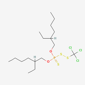 molecular formula C17H34Cl3O2PS3 B14473119 Phosphoro(dithioperoxo)thioic acid, O,O-bis(2-ethylhexyl) SS-(trichloromethyl) ester CAS No. 71889-07-1