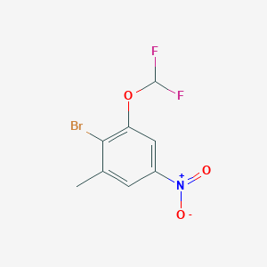 molecular formula C8H6BrF2NO3 B1447313 2-Bromo-3-difluoromethoxy-5-nitrotoluene CAS No. 1805527-13-2