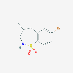 molecular formula C10H12BrNO2S B1447315 7-Bromo-4-methyl-2,3,4,5-tetrahydrobenzo[f][1,2]thiazepine 1,1-dioxide CAS No. 1799977-78-8