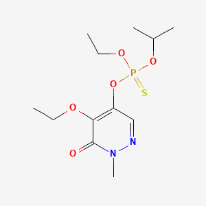 molecular formula C12H21N2O5PS B14473197 Phosphorothioic acid, O-(1,6-dihydro-5-ethoxy-1-methyl-6-oxo-4-pyridazinyl) O-ethyl O-(1-methylethyl) ester CAS No. 72306-01-5