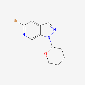 molecular formula C11H12BrN3O B1447321 5-Bromo-1-(tetrahydro-2H-pyran-2-yl)-1H-pyrazolo[3,4-c]pyridine CAS No. 1416713-71-7