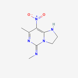 molecular formula C8H11N5O2 B14473216 N,7-Dimethyl-8-nitro-2,3-dihydroimidazo[1,2-c]pyrimidin-5-amine CAS No. 65224-82-0
