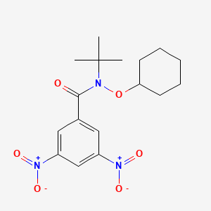 molecular formula C17H23N3O6 B14473233 N-tert-Butyl-N-(cyclohexyloxy)-3,5-dinitrobenzamide CAS No. 65991-04-0