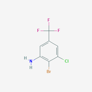molecular formula C7H4BrClF3N B1447325 2-Bromo-3-chloro-5-(trifluoromethyl)aniline CAS No. 1805585-12-9