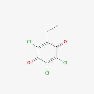 molecular formula C8H5Cl3O2 B14473253 2,3,5-Trichloro-6-ethylcyclohexa-2,5-diene-1,4-dione CAS No. 65824-98-8