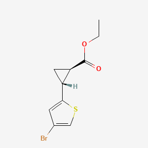 molecular formula C10H11BrO2S B1447332 Ethyl trans-2-(4-bromothiophen-2-yl)cyclopropanecarboxylate CAS No. 1818257-29-2