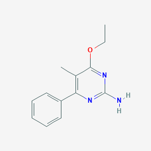molecular formula C13H15N3O B14473343 4-Ethoxy-5-methyl-6-phenylpyrimidin-2-amine CAS No. 72675-51-5