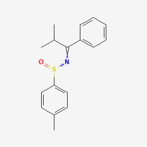 molecular formula C17H19NOS B14473355 4-Methyl-N-(2-methyl-1-phenylpropylidene)benzene-1-sulfinamide CAS No. 65440-69-9