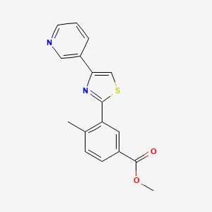 molecular formula C17H14N2O2S B1447343 Methyl 4-methyl-3-(4-(pyridin-3-yl)thiazol-2-yl)benzoate CAS No. 1425040-21-6