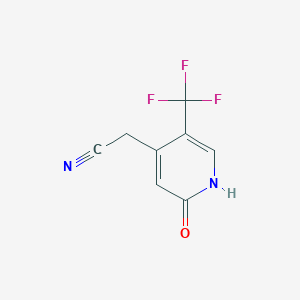 molecular formula C8H5F3N2O B1447345 2-Hydroxy-5-(trifluoromethyl)pyridine-4-acetonitrile CAS No. 1227580-99-5