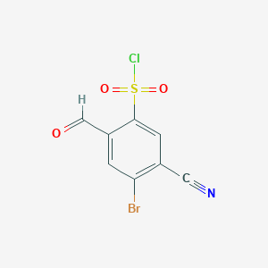 molecular formula C8H3BrClNO3S B1447348 4-Bromo-5-cyano-2-formylbenzenesulfonyl chloride CAS No. 1806849-78-4