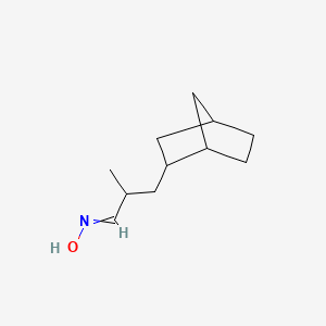 molecular formula C11H19NO B14473501 Bicyclo[2.2.1]heptane-2-propanal, alpha-methyl-, oxime CAS No. 72727-66-3