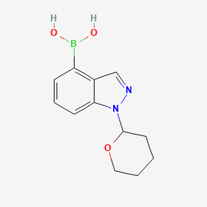 molecular formula C12H15BN2O3 B1447352 1-(Tetrahydro-2H-pyran-2-yl)-1H-indazol-4-yl-4-boronic acid CAS No. 2056937-90-5