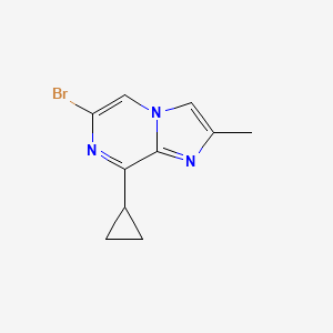 molecular formula C10H10BrN3 B1447357 6-Bromo-8-cyclopropyl-2-methylimidazo[1,2-a]pyrazine CAS No. 1845754-42-8