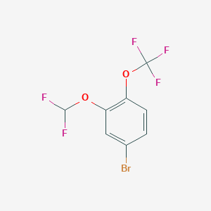 molecular formula C8H4BrF5O2 B1447360 1-Bromo-3-difluoromethoxy-4-(trifluoromethoxy)benzene CAS No. 1807244-80-9