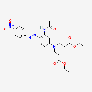 molecular formula C24H29N5O7 B14473631 beta-Alanine, N-[3-(acetylamino)-4-[(4-nitrophenyl)azo]phenyl]-N-(3-ethoxy-3-oxopropyl)-, ethyl ester CAS No. 65954-87-2