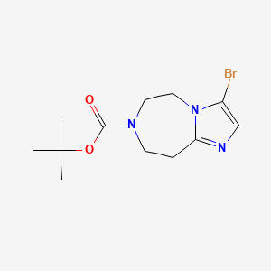 molecular formula C12H18BrN3O2 B1447371 tert-Butyl 3-bromo-8,9-dihydro-5H-imidazo[1,2-d][1,4]diazepine-7(6H)-carboxylate CAS No. 1330765-01-9