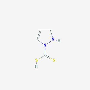 molecular formula C4H6N2S2 B14473725 2,3-Dihydro-1H-pyrazole-1-carbodithioic acid CAS No. 66027-47-2