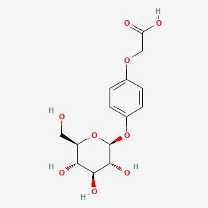 molecular formula C14H18O9 B14473828 Acetic acid, (4-(beta-D-glucopyranosyloxy)phenoxy)- CAS No. 68341-45-7