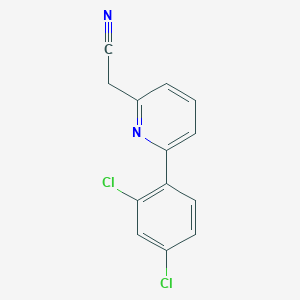 molecular formula C13H8Cl2N2 B1447383 2-(6-(2,4-Dichlorophenyl)pyridin-2-yl)acetonitrile CAS No. 1361712-31-3