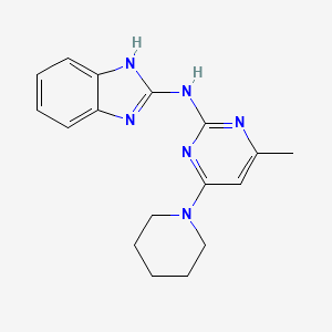 molecular formula C17H20N6 B14473877 N-[4-Methyl-6-(piperidin-1-yl)pyrimidin-2-yl]-1H-benzimidazol-2-amine CAS No. 65873-86-1