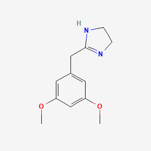molecular formula C12H16N2O2 B14473882 2-[(3,5-Dimethoxyphenyl)methyl]-4,5-dihydro-1H-imidazole CAS No. 72517-43-2