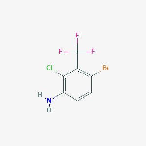 molecular formula C7H4BrClF3N B1447390 4-Bromo-2-chloro-3-(trifluoromethyl)aniline CAS No. 1807018-36-5