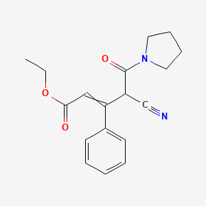 molecular formula C18H20N2O3 B14473922 Ethyl 4-cyano-5-oxo-3-phenyl-5-(pyrrolidin-1-yl)pent-2-enoate CAS No. 66249-60-3
