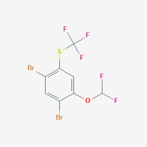 molecular formula C8H3Br2F5OS B1447394 1,5-Dibromo-2-difluoromethoxy-4-(trifluoromethylthio)benzene CAS No. 1806272-81-0