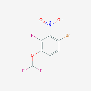 molecular formula C7H3BrF3NO3 B1447395 1-Bromo-4-difluoromethoxy-3-fluoro-2-nitrobenzene CAS No. 1805525-39-6