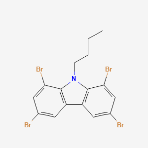 molecular formula C16H13Br4N B14473968 1,3,6,8-Tetrabromo-9-butyl-9H-carbazole CAS No. 66294-04-0