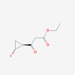 molecular formula C8H11FO3 B1447404 Ethyl trans-3-(-2-fluorocyclopropyl)-3-oxopropanoate CAS No. 1706439-37-3