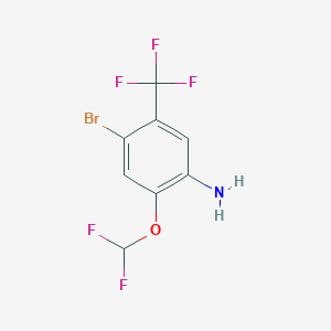 molecular formula C8H5BrF5NO B1447408 4-Bromo-2-(difluoromethoxy)-5-(trifluoromethyl)aniline CAS No. 1807186-15-7
