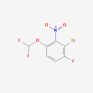 molecular formula C7H3BrF3NO3 B1447411 1-Bromo-3-difluoromethoxy-6-fluoro-2-nitrobenzene CAS No. 1807244-22-9