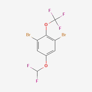 molecular formula C8H3Br2F5O2 B1447417 1,3-Dibromo-5-difluoromethoxy-2-(trifluoromethoxy)benzene CAS No. 1804937-82-3