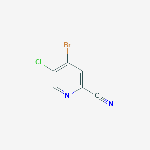 molecular formula C6H2BrClN2 B1447420 4-bromo-5-chloropyridine-2-carbonitrile CAS No. 1256823-76-3