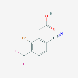 molecular formula C10H6BrF2NO2 B1447425 2-[2-Bromo-6-cyano-3-(difluoromethyl)phenyl]acetic acid CAS No. 1806060-93-4