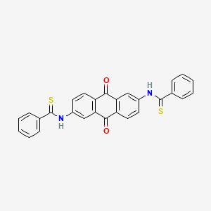 molecular formula C28H18N2O2S2 B14474266 Benzenecarbothioamide, N,N'-(9,10-dihydro-9,10-dioxo-2,6-anthracenediyl)bis- CAS No. 66214-56-0