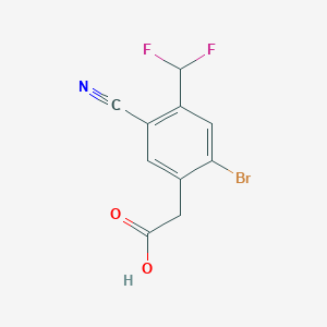 molecular formula C10H6BrF2NO2 B1447431 2-[2-Bromo-5-cyano-4-(difluoromethyl)phenyl]acetic acid CAS No. 1805592-74-8